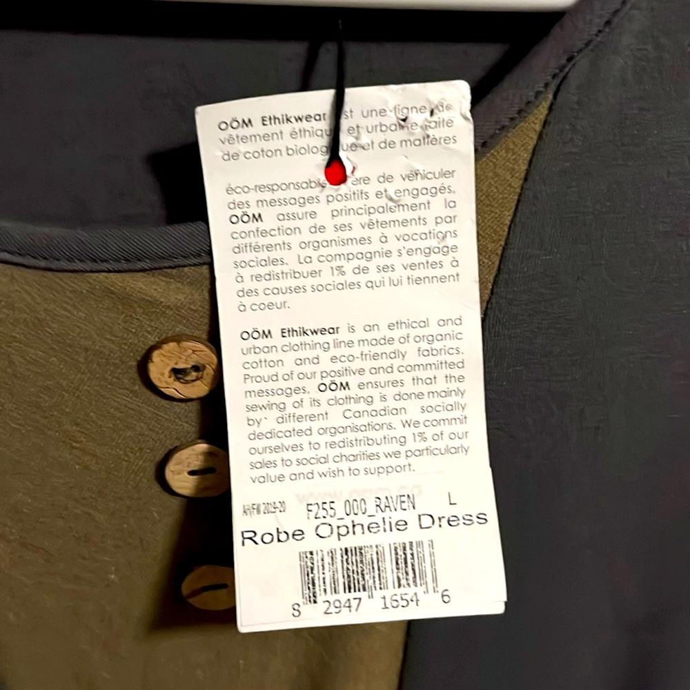 NWT eco responsible tunic size L from OOM Ethikwear